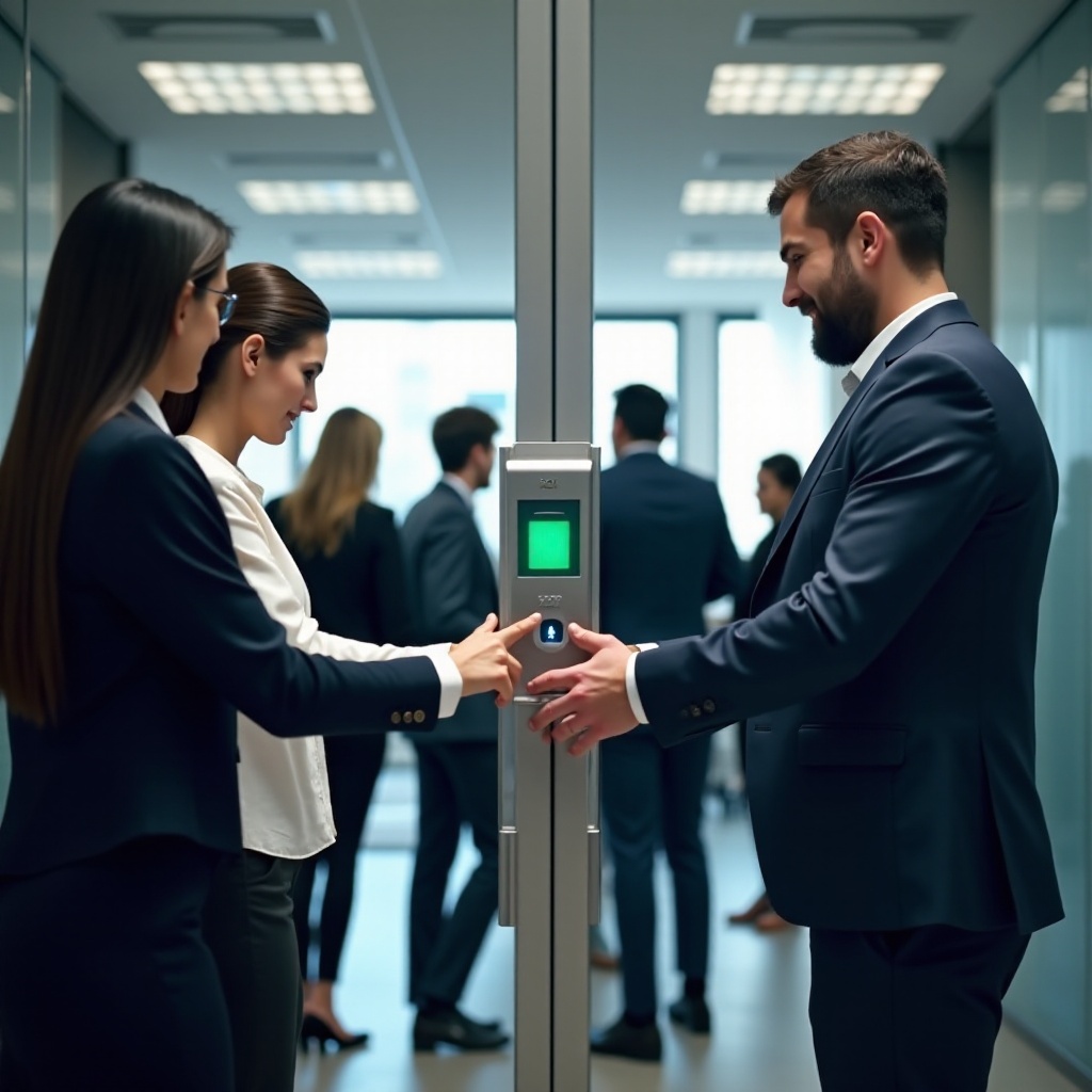 Fingerabdruckscanner bei der Arbeit