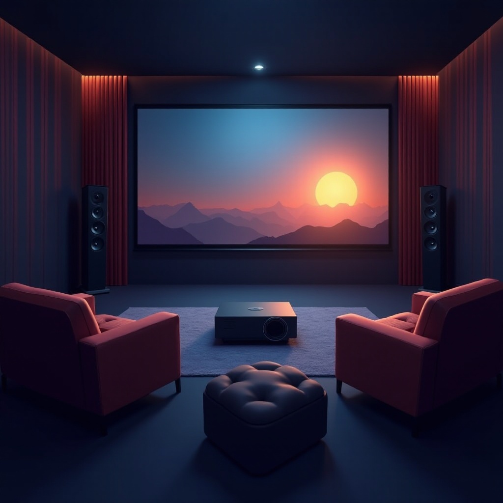 إعداد جهاز عرض منزلي للسينما