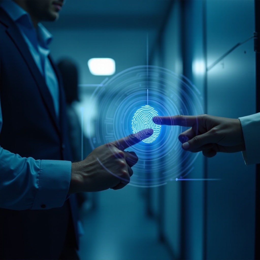 Fingerabdruckscanner bei der Arbeit